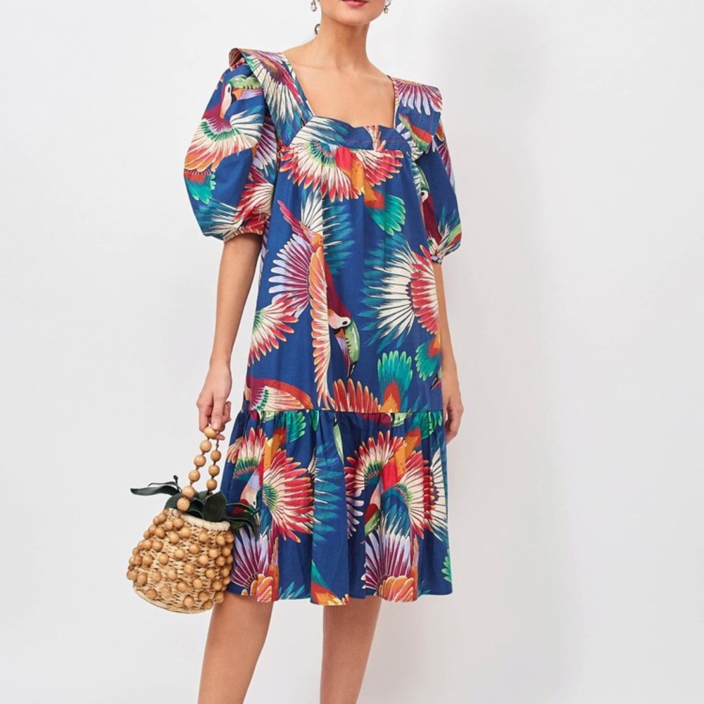 NWT Farm Rio Toucans Midi Dress, Large